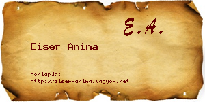 Eiser Anina névjegykártya